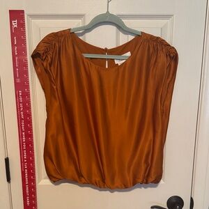 Anthropologie Vibrant Orange/Rust  Blouse